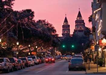 Christmas lights, carriage rides and carolers liven Sycamore Street, where snow falls every night starting at 6 p.m. from November through the end of the year.
