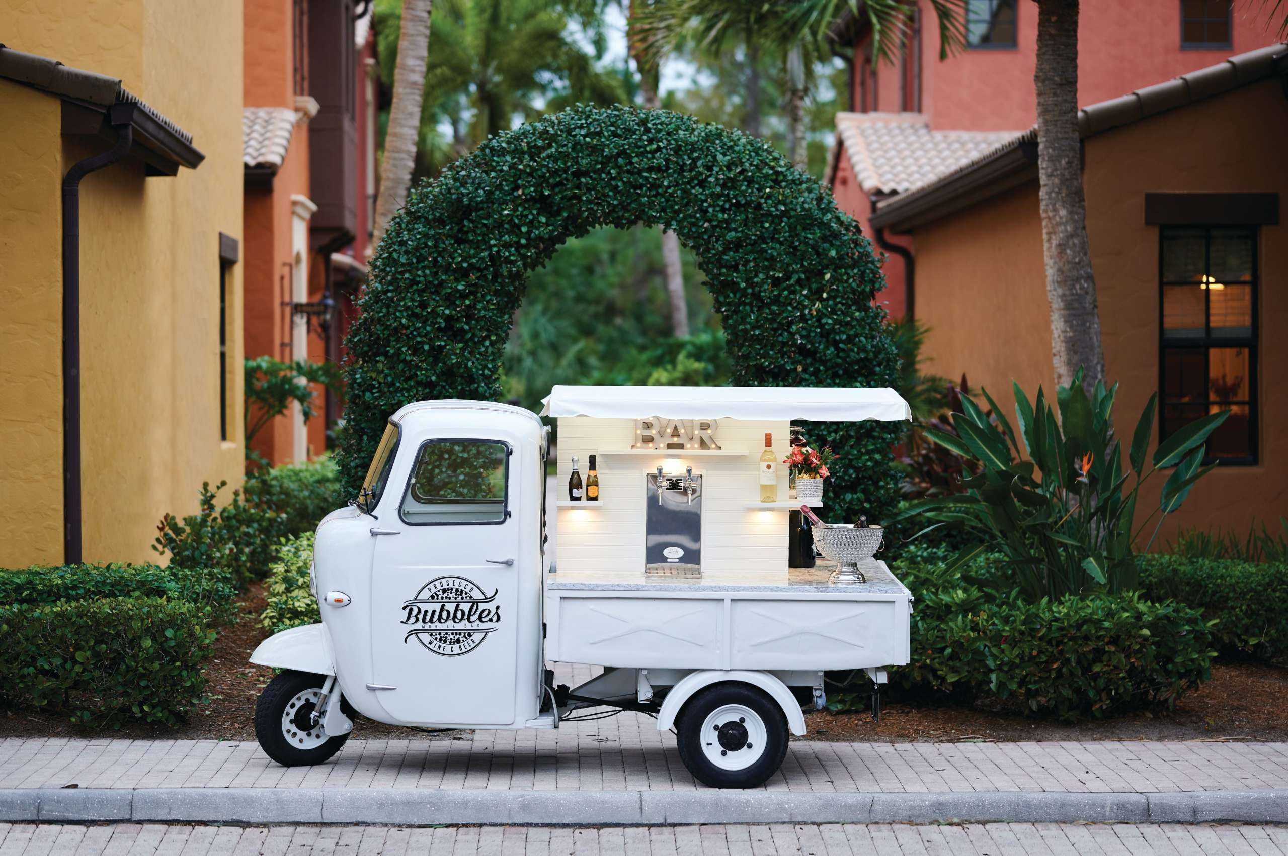 The memorable Bubbles Mobile Bar vehicles make special events such as weddings extra special.
