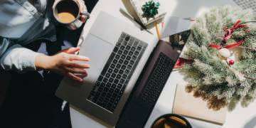 Communicating With the Loved Ones on Christmas: an Anonymous Woman Using her Laptop PC in a Christmas Setting
