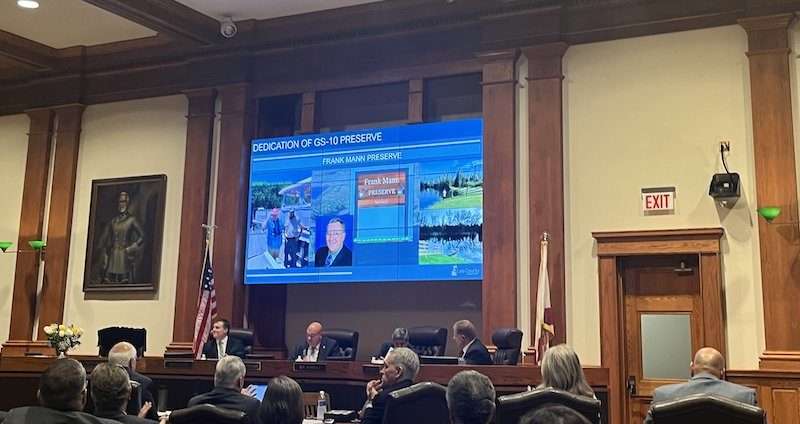 Frank Mann tribute at County Commissioners meeting