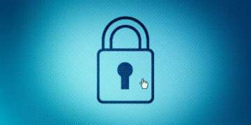 Padlock icon on computer screen