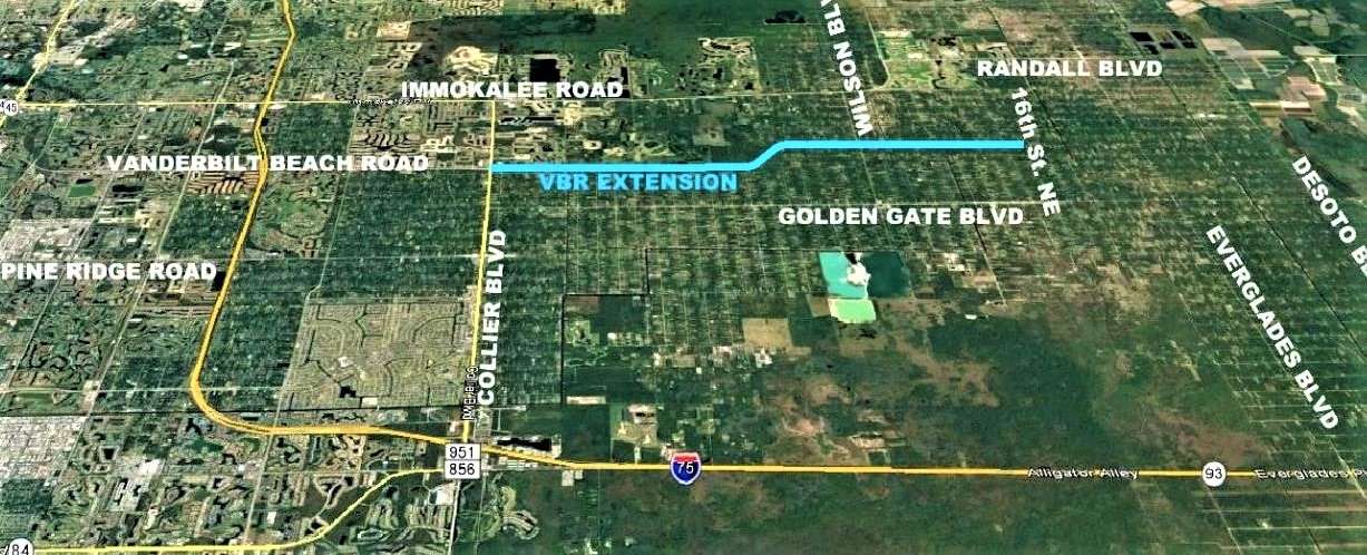 Vanderbilt Beach Road extension in Collier County locator map