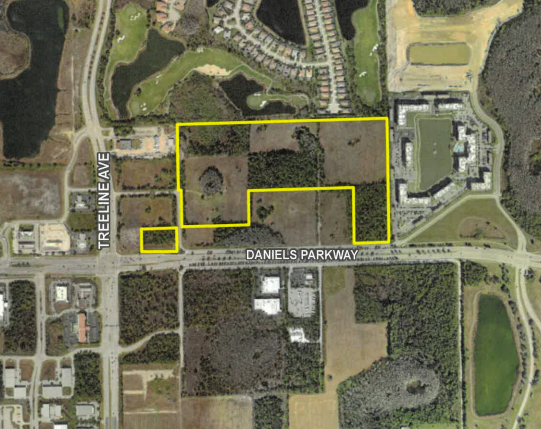 Northeast corner of Treeline Avenue and Daniels Parkway