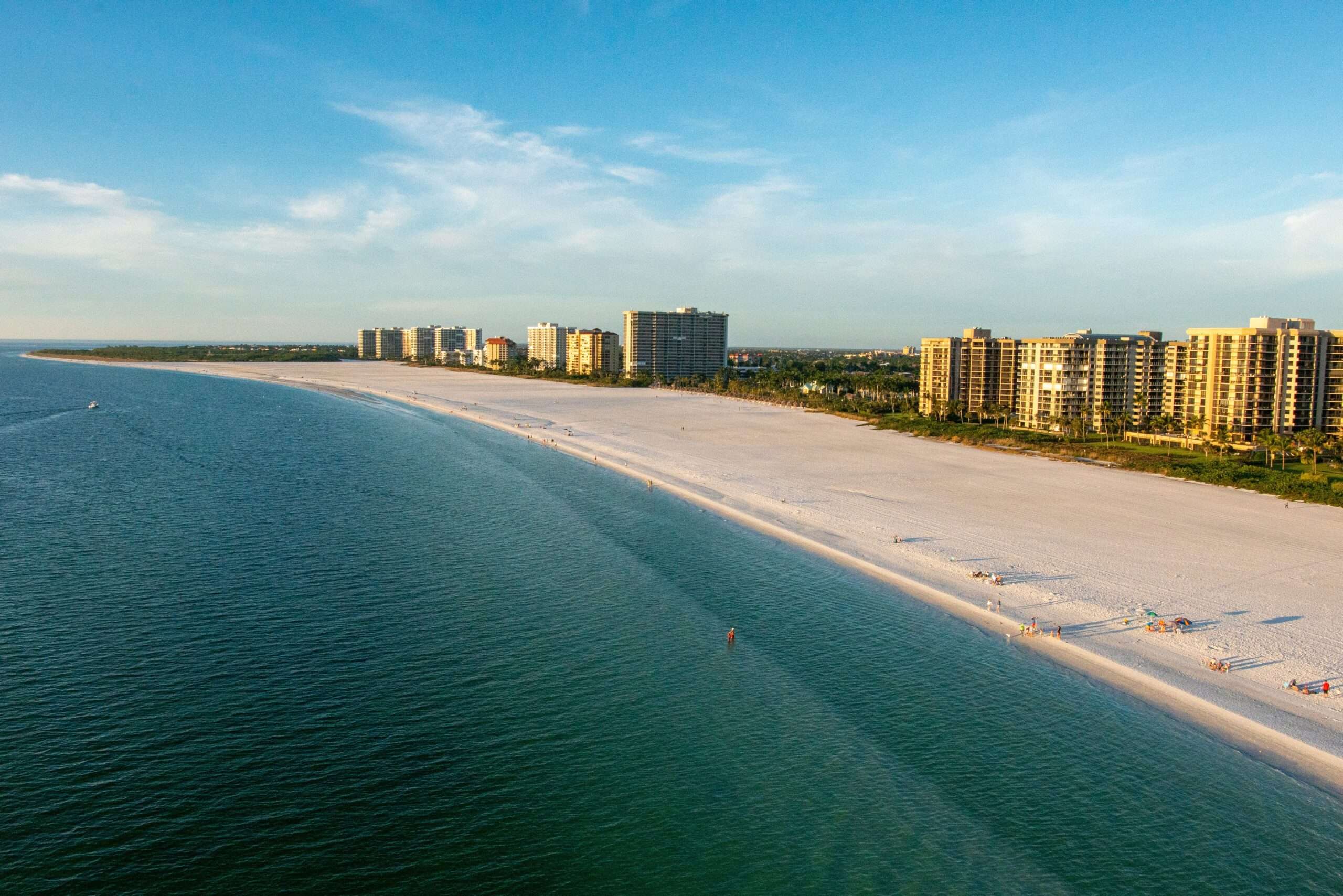 Marco Island beach aerial photo.