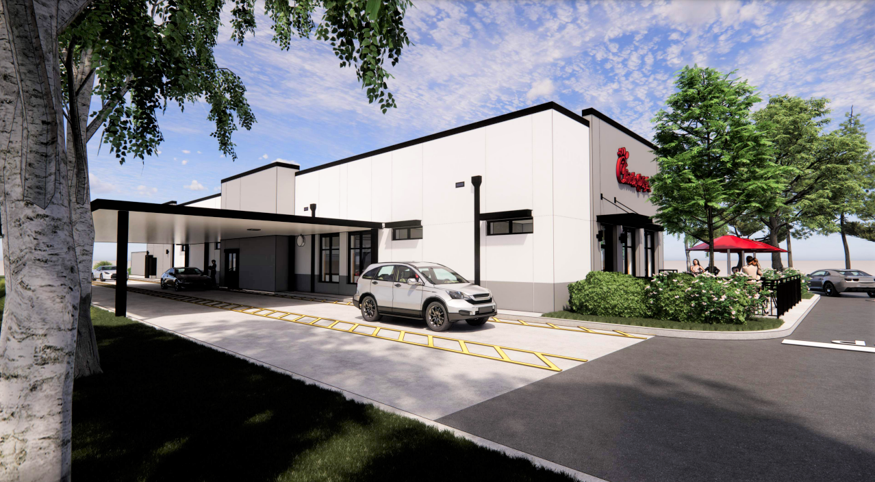 Rendering of planned Chick-fil-A in Naples