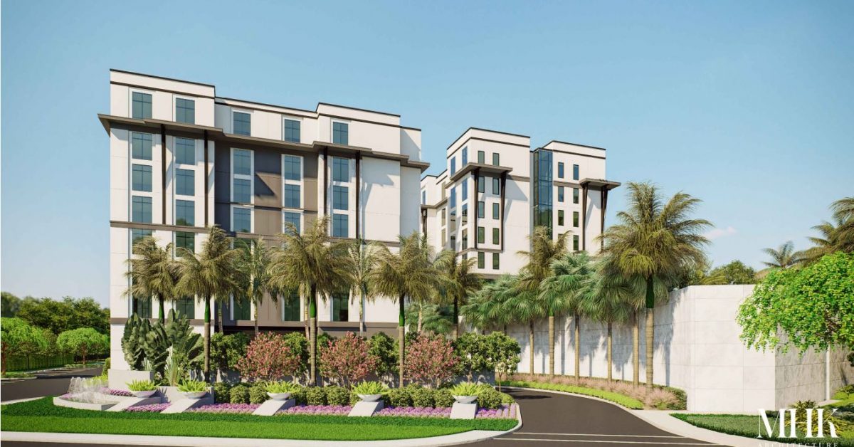 Dual brand hotel revised entrance E view
