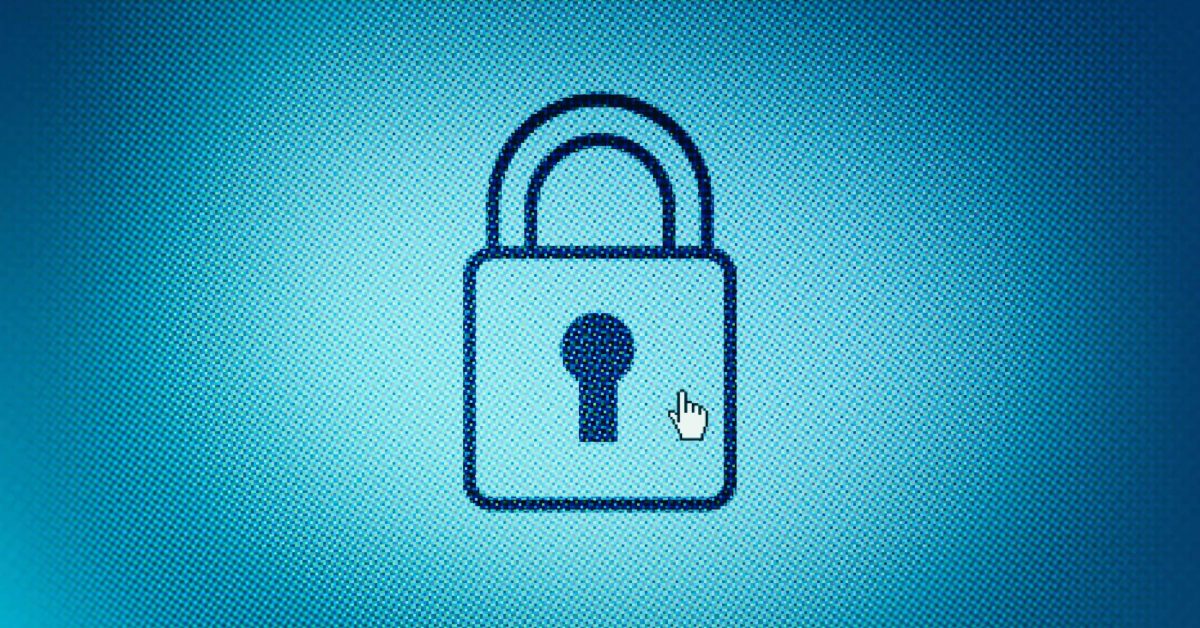 Padlock icon on computer screen