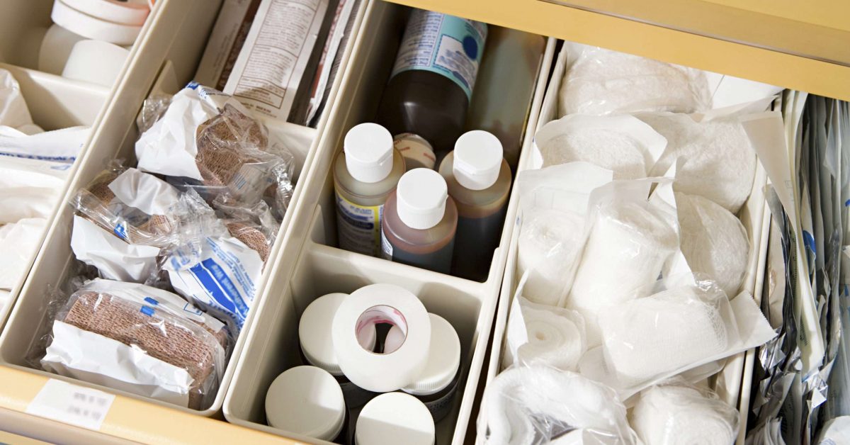 Drawer of medical supplies