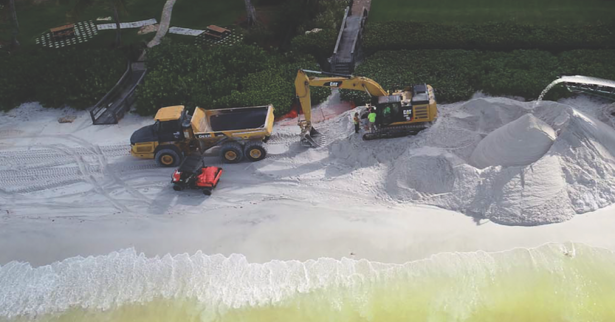 NOT-SO-QUICK SAND
Collier County beach projects in 2019 widened the shoreline at Clam Pass Park at the end of Seagate Drive.