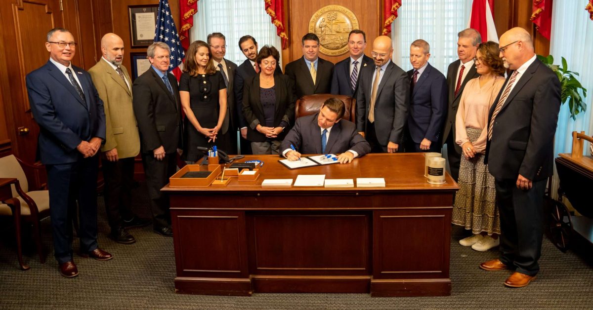 Signed House Bill (HB) 837 Photo Courtesy of the Executive Office of Governor Ron DeSantis