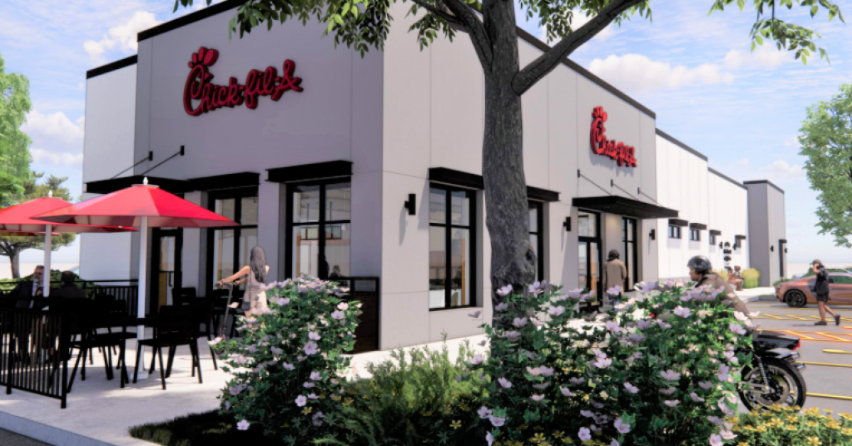 Rendering of planned Chick-fil-A in Naples